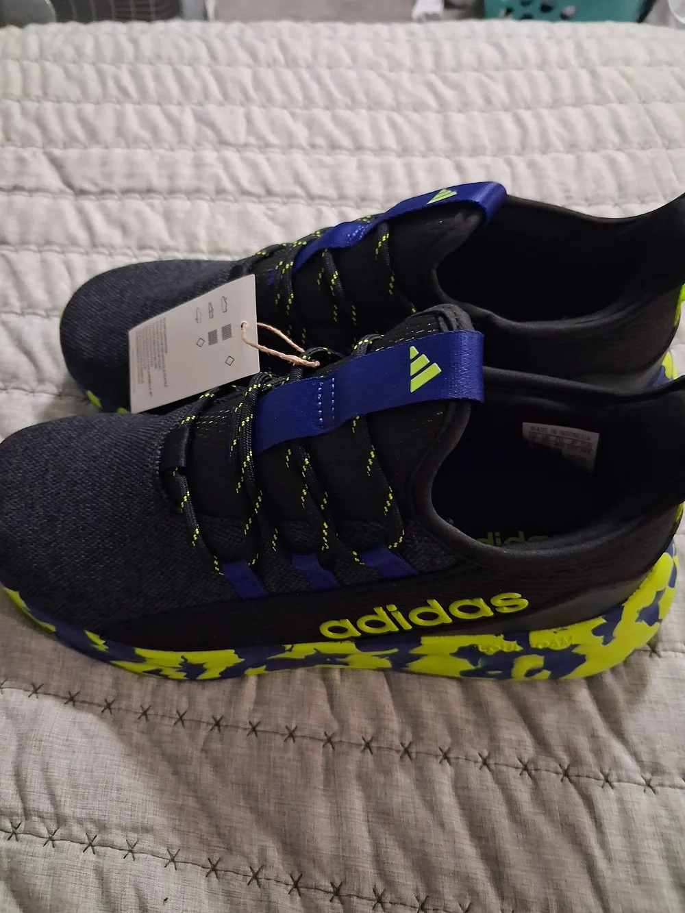 adidas Kids Lite Racer Adapt 8 Athletic Shoes - Black & Blue